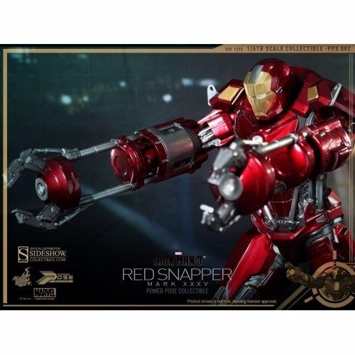 POWER POSE Iron Man 3 IRON MAN MARK 35 XXXV RED SNAPPER 1/6 FIgure Hot Toys NEW_6