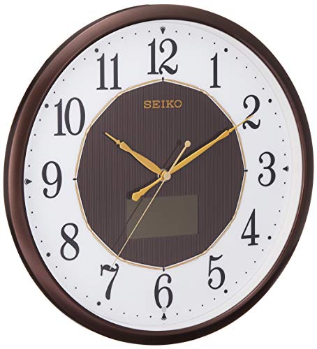 SEIKO SF241B Hybrid Solar Wall Clock Brown Metallic Radio correction function_3