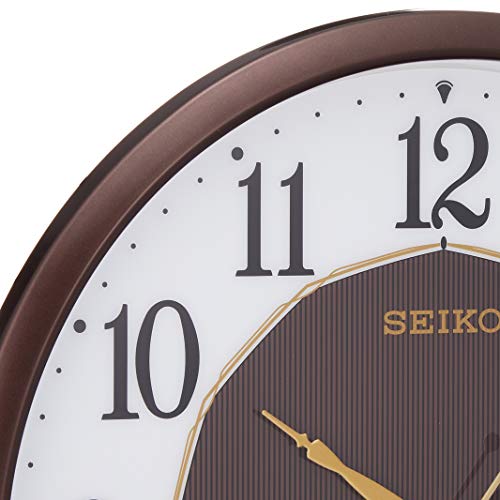 SEIKO SF241B Hybrid Solar Wall Clock Brown Metallic Radio correction function_5