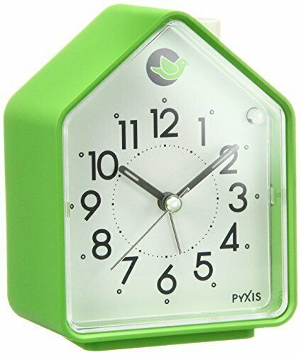 Seiko Clock Alarm Clock Nature Sound Analog Switchable Alarm PYXIS Pixis Green N_1