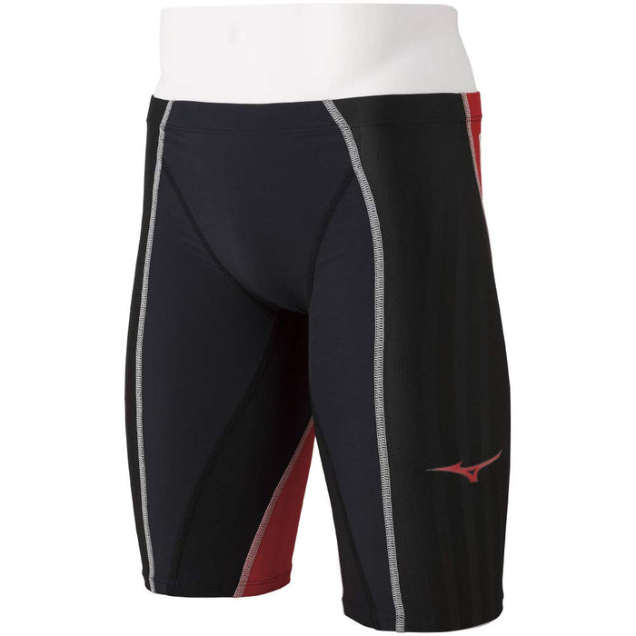 MIZUNO N2MB9030 Men's Swimsuit FX/SONIC+ Half Spats Size S Black x Bright Red_4