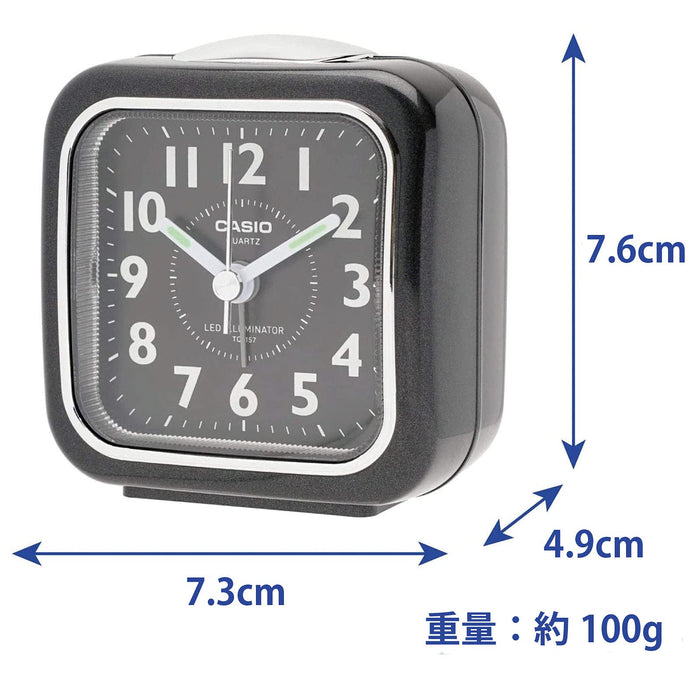 Casio TQ-157-1BJF Compact Analog Traveler's Alarm Clock Black mini size NEW_3