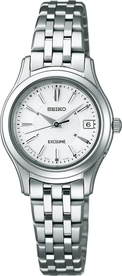 SEIKO EXCELINE SWCW023 Solor Radio Women's Watch Stainless Steel Silver NEW_1