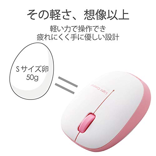 ELECOM wireless Mouse BlueLED 3 button fluffy light compact M-BL20DBPN Pink NEW_2