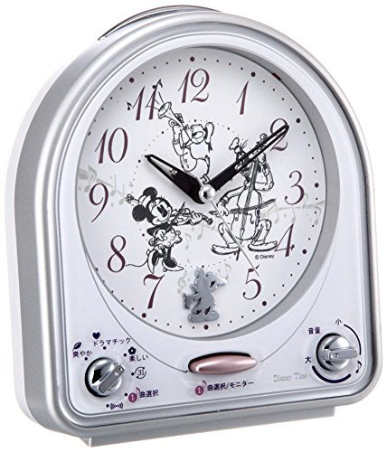 SEIKO Disney Melody Clock FD464S Color Silver Model Dome Shape Classic NEW_1