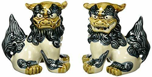 Shisa Side Standing M-size Okinawa Ryukyu Traditional Guardian Lion Figure NEW_1