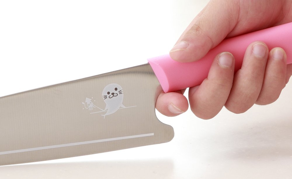 Mac Kids kitchen knife pink KK-50P StainlessSteel Elastomer Handle Made in Japan_2