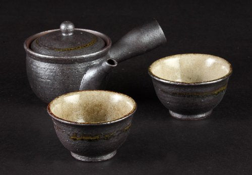 Yamasho Pottery Shigaraki Sumi-iro tea set for 2persons Sum-3 Made in Japan NEW_2