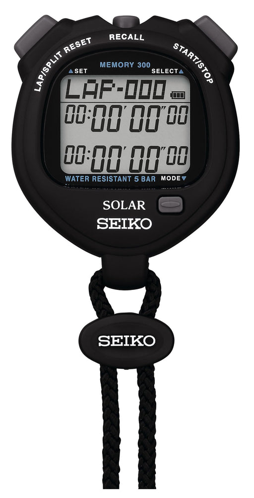 SEIKO STANDARD SOLAR Stop Watch Black SVAJ001 Up to 300 single memory Sound Off_1
