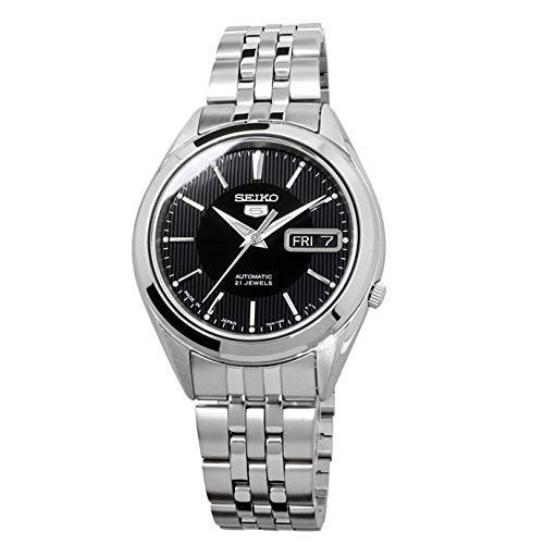 SEIKO Watch SNKL23J1 Men's Silver Band Black Dial Round Face Analog Self-winding_3