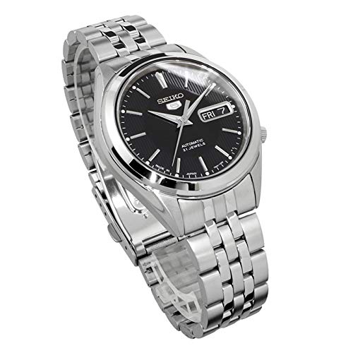 SEIKO Watch SNKL23J1 Men's Silver Band Black Dial Round Face Analog Self-winding_5