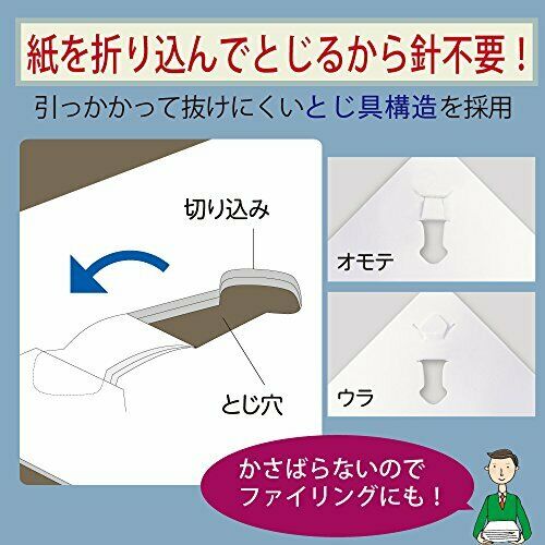 Kokuyo SLN-MSH110W Staplerless Harinacs 10 Sheets Stapler White NEW from Japan_3
