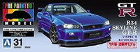 Aoshima NISSAN R34 Skyline GT-R V-spec II Bayside Blue Plastic Model Kit NEW_3