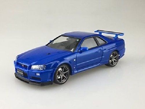 Aoshima NISSAN R34 Skyline GT-R V-spec II Bayside Blue Plastic Model Kit NEW_4