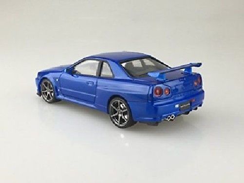 Aoshima NISSAN R34 Skyline GT-R V-spec II Bayside Blue Plastic Model Kit NEW_5