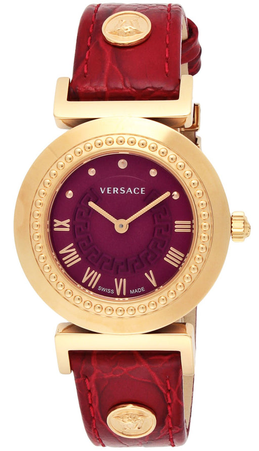 VERSACE P5Q80D800S800 Womens Watch VANITY PGPVD Case Calf Leather Belt NEW_1