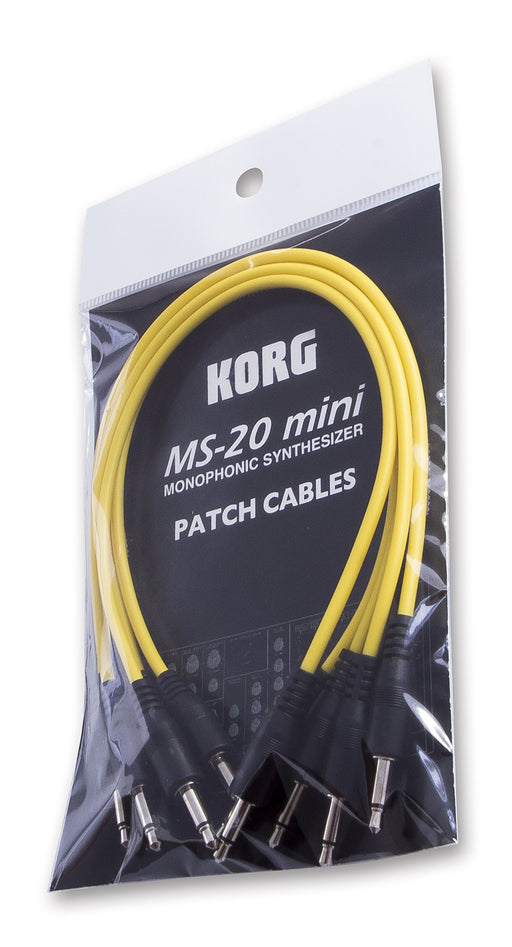 KORG Patch Cable Set MS-CABLE-YL Set of 5 cables for MS-20 mini Yellow 25cm NEW_2