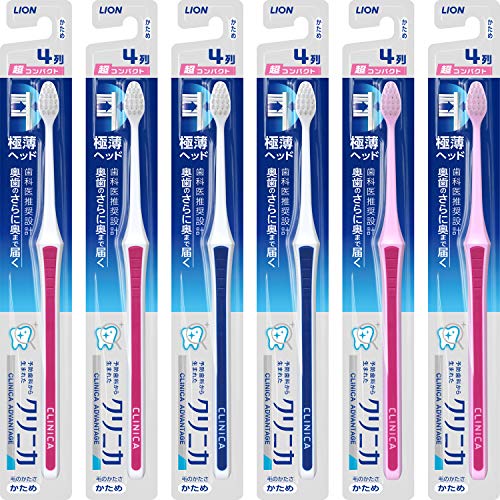 CLINICA ADVANTAGE Lion toothbrush Hard, Extra Compact Head 6 Set Made in Japan_1