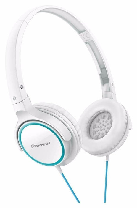 Pioneer SE-MJ512 -GW Fully Enclosed Dynamic Headphones Turquoise & White NEW_1