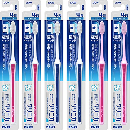 CLINICA ADVANTAGE toothbrush Medium, Compact Head 6 Set Lion Made in Japan NEW_1