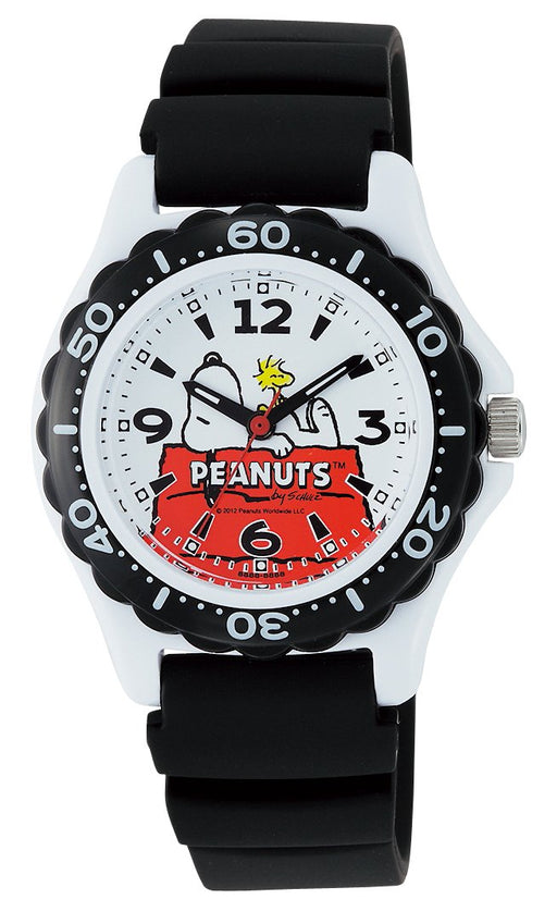 CITIZEN Q&Q PEANUTS Snoopy AA96-0015 Analog Watch White x Black Polyurethane NEW_1