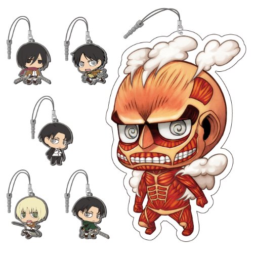 Attack on Titan Chimi Attack Earphone Jack Mascot (6 pieces per box) 40mm NEW_1