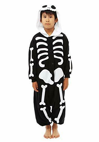 Sazac Skeleton Fleece Kigurumi Costume Pajamas Halloween Children 130cm NEW_1