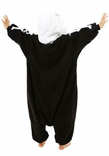 Sazac Skeleton Fleece Kigurumi Costume Pajamas Halloween Children 130cm NEW_2