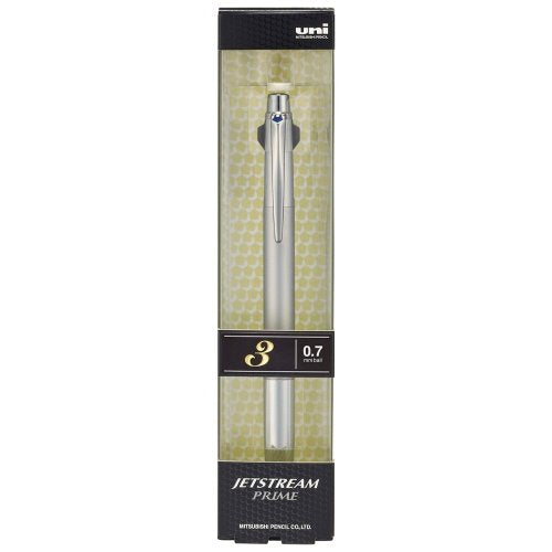 UNI Jetstream Prime 3 Color 0.7 mm Ballpoint Multi Pen - Silver Body NEW_3