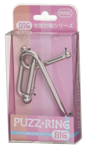HANAYAMA Puzzle ring BIG PINK ‎Traditional shaped metal wire puzzle 161126 NEW_1