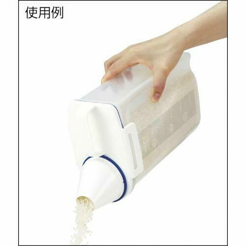 Asbel sealed rice bin 2kg white 7509 NEW from Japan_9