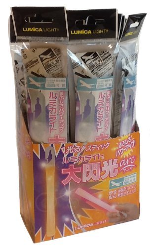 Lumicalite Large Flash (Arc) White Set of 12 pieces 1.5x18cm Glow Stick Events_1