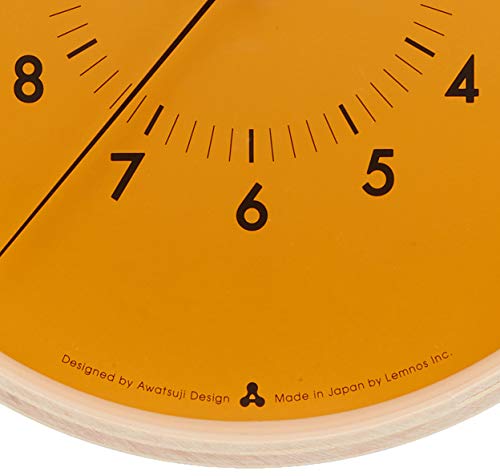 Lemnos Wall Clock SOSO General quartz Clock Natural Wood, Orange AWA13-06OR NEW_5