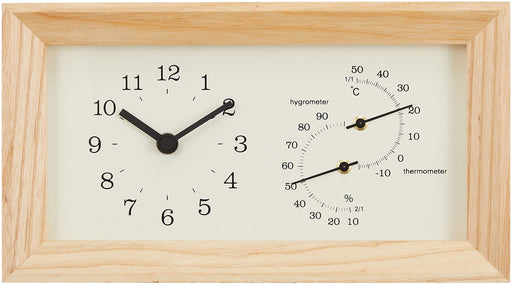 Lemnos FRAME Table Clock Temperature And Humidity Thermometer Natural LC13-14 NT_2