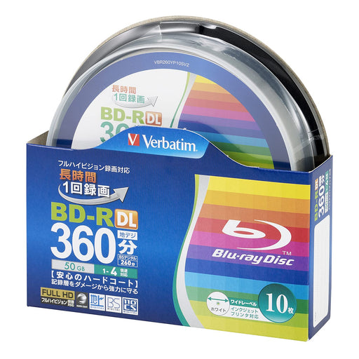 MITSUBISHI Verbatim Blank Blu-ray Disc BD-R DL 50GB 10 Discs VBR260YP10SV2 NEW_1
