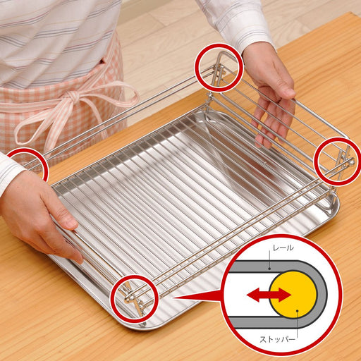 Foldable Stainless Steel Dish Drainer Drying Rack Small Made in Japan SUI-716_2