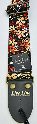 Live Line 50mm wide woven Guitar Strap with leather ends, LS2400KSB NEW_3