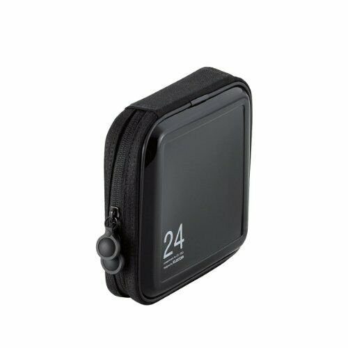 ELECOM DVD CD case semi-hard 24 pieces zipper storage black CCD-H24BK_1