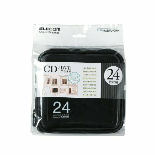 ELECOM DVD CD case semi-hard 24 pieces zipper storage black CCD-H24BK_2
