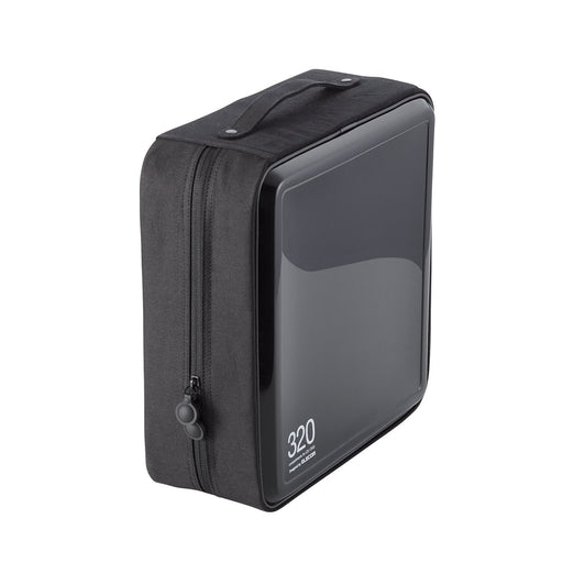 ELECOM DVD CD case semi-hard 320 Holds black CCD-H320BK zipper Square NEW_1