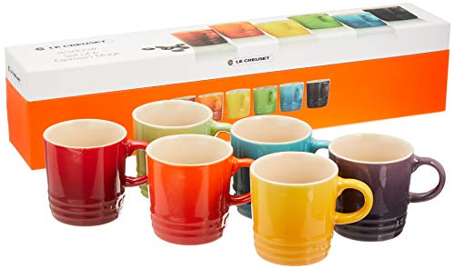 Le Creuset Stoneware Rainbow Espresso Mug Gift Set, Multi-Color from Japan_1