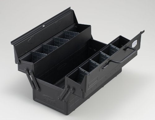 TOYO Steel 2 stage tool box ST-350BK2 Matte black 350x160x215mm Made in Japan_2