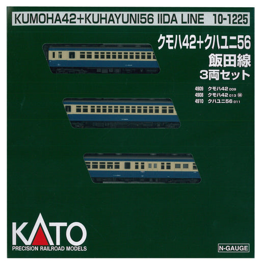 KATO N gauge Kumoha 42 M/T + Kuha Uni 56 Iida Line 3-Car Set 10-1225 Model Train_1