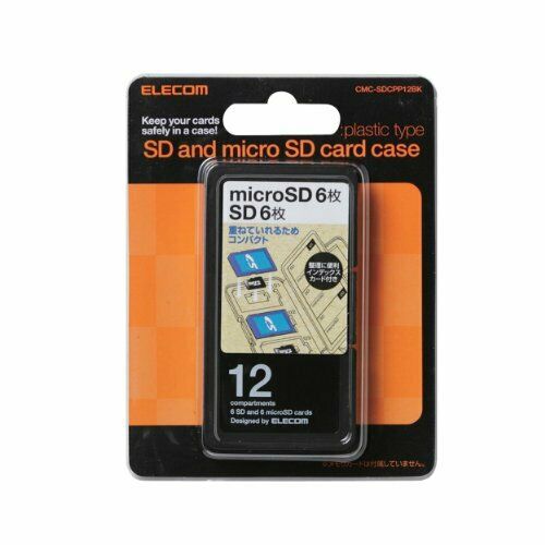ELECOM memory card case SD case plastic(SDx6 + micro SDx6) CMC-SDCPP12BK  NEW_2