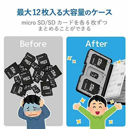 ELECOM memory card case SD case plastic(SDx6 + micro SDx6) CMC-SDCPP12BK  NEW_3
