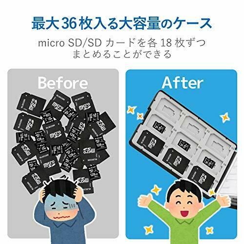 ELECOM memory card case SD case plastic SD18 sheet + microSD18 CMC-SDCPP36BK NEW_2