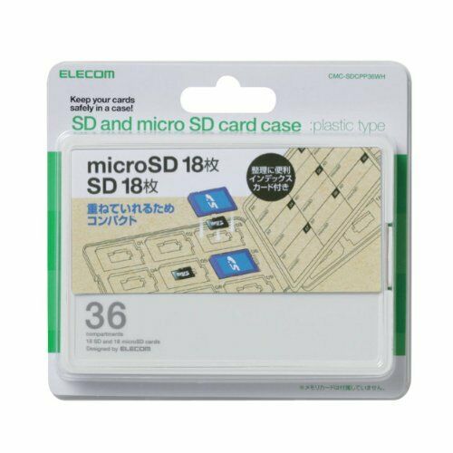 ELECOM memory card case SD case plastic SD18 sheet + microSD18 Holds White  NEW_2