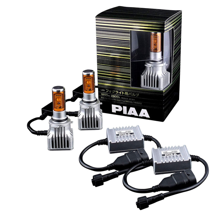 PIAA LED Fog Light Bulb 1800lm 2800K HB4 Yellow 12V16W 2 pcs LEF101Y Front NEW_1