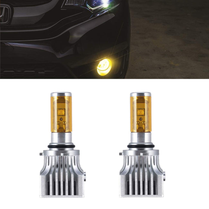 PIAA LED Fog Light Bulb 1800lm 2800K HB4 Yellow 12V16W 2 pcs LEF101Y Front NEW_6