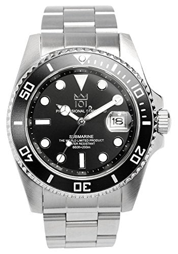 [HYAKUICHI 101] Divers watch date display 200 m waterproof black men NEW_1